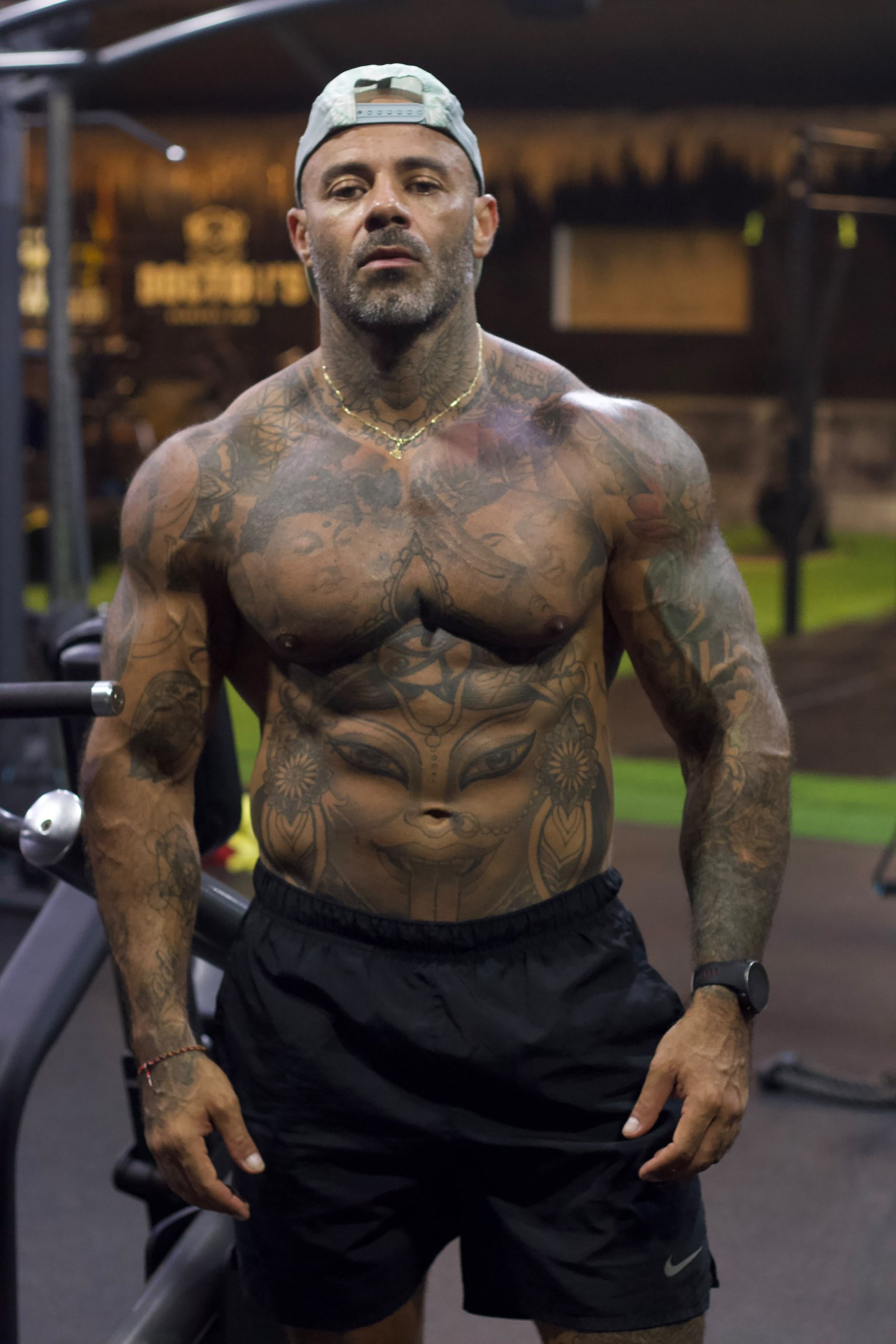 After photo supplied by the author, standing in the gym